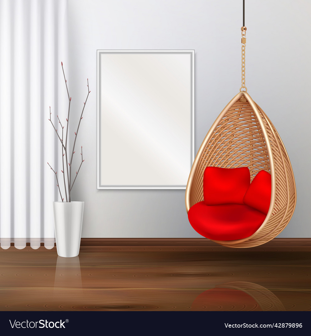 Swing chair interior composition Royalty Free Vector Image