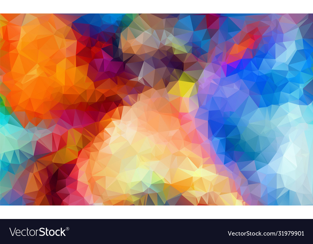 Abstract multi colored polygon low