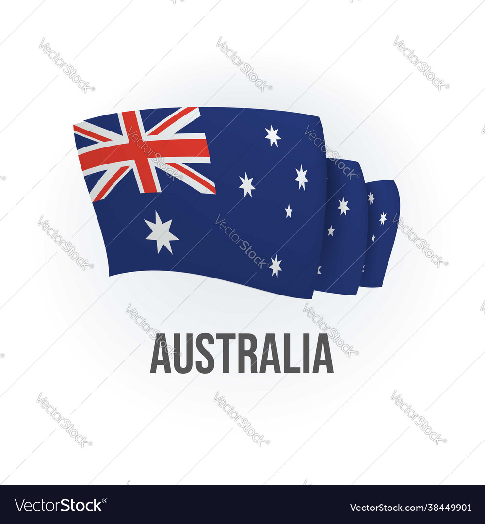 Australien Flagge gebogen realistisch