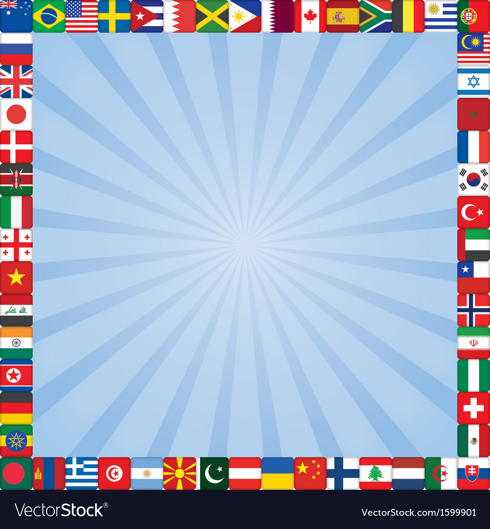Background with flags icons frame