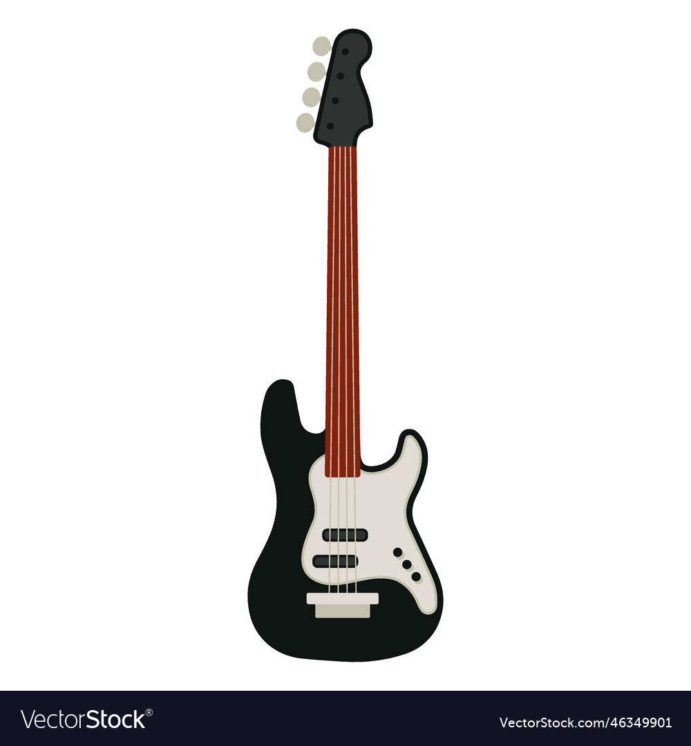 Bass guitar musical instrument icon Royalty Free Vector