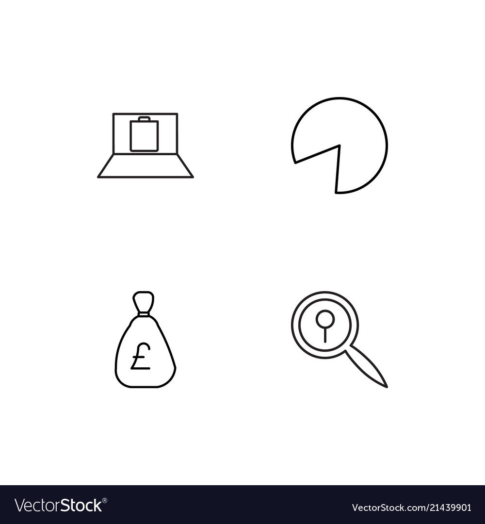 Business linear icons set simple outline