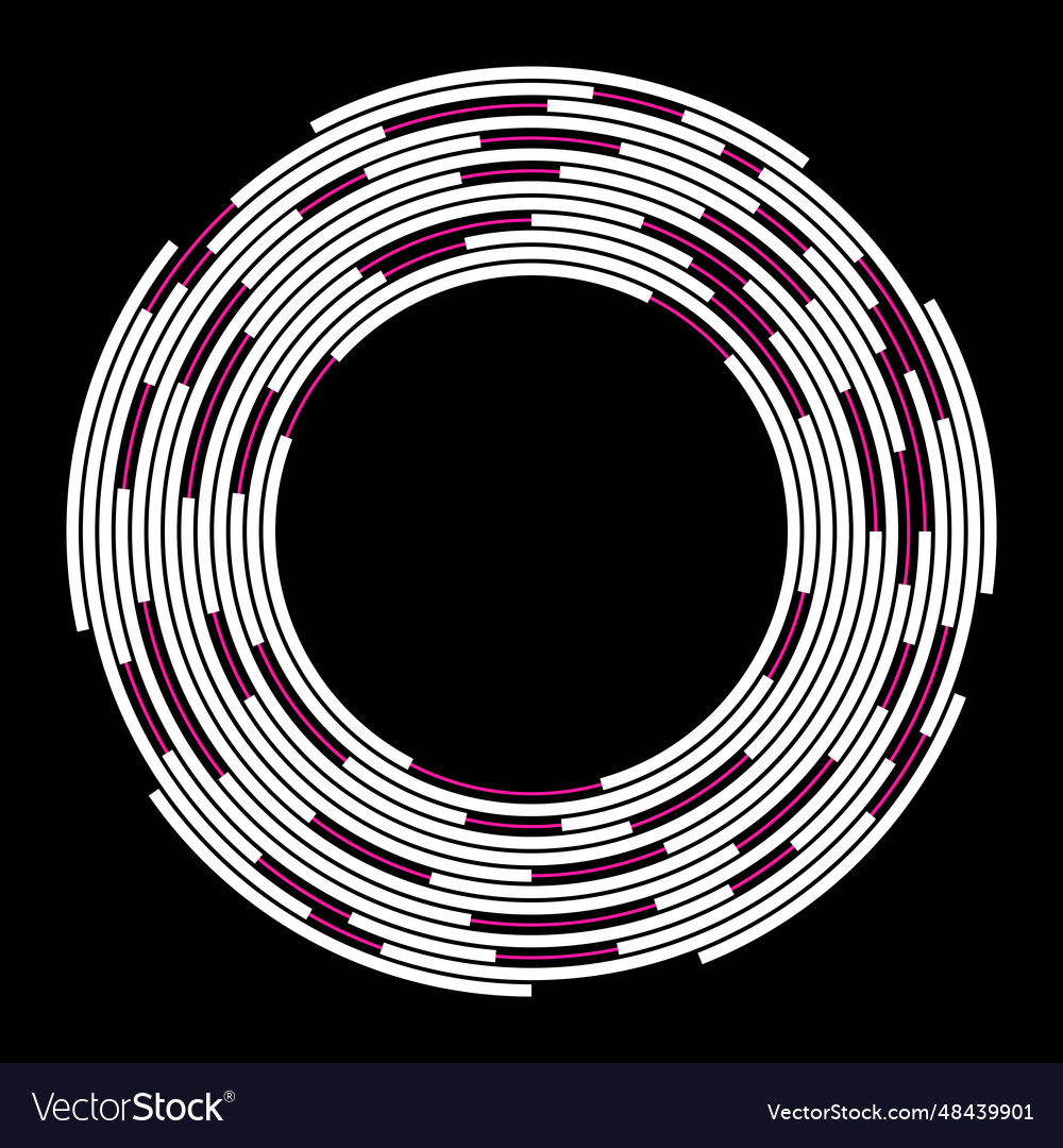 Concentric segments of circles lines following vector image Concentric segments of circles lines following