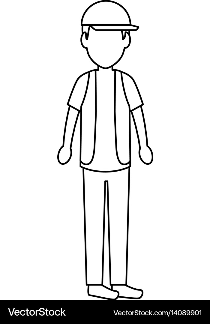 Construction worker avatar character Royalty Free Vector