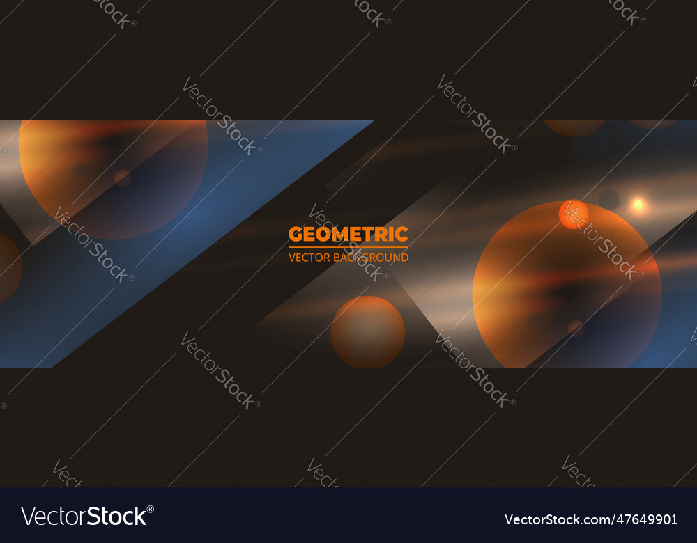 Dark geometric abstract background with circles vector image Dark geometric abstract background with circles