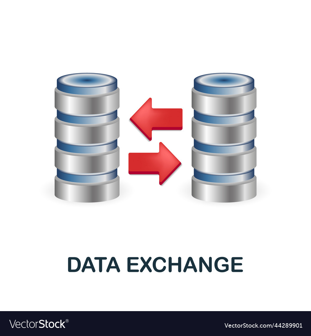 Data exchange icon 3d from project development vector image Data exchange icon 3d from project development