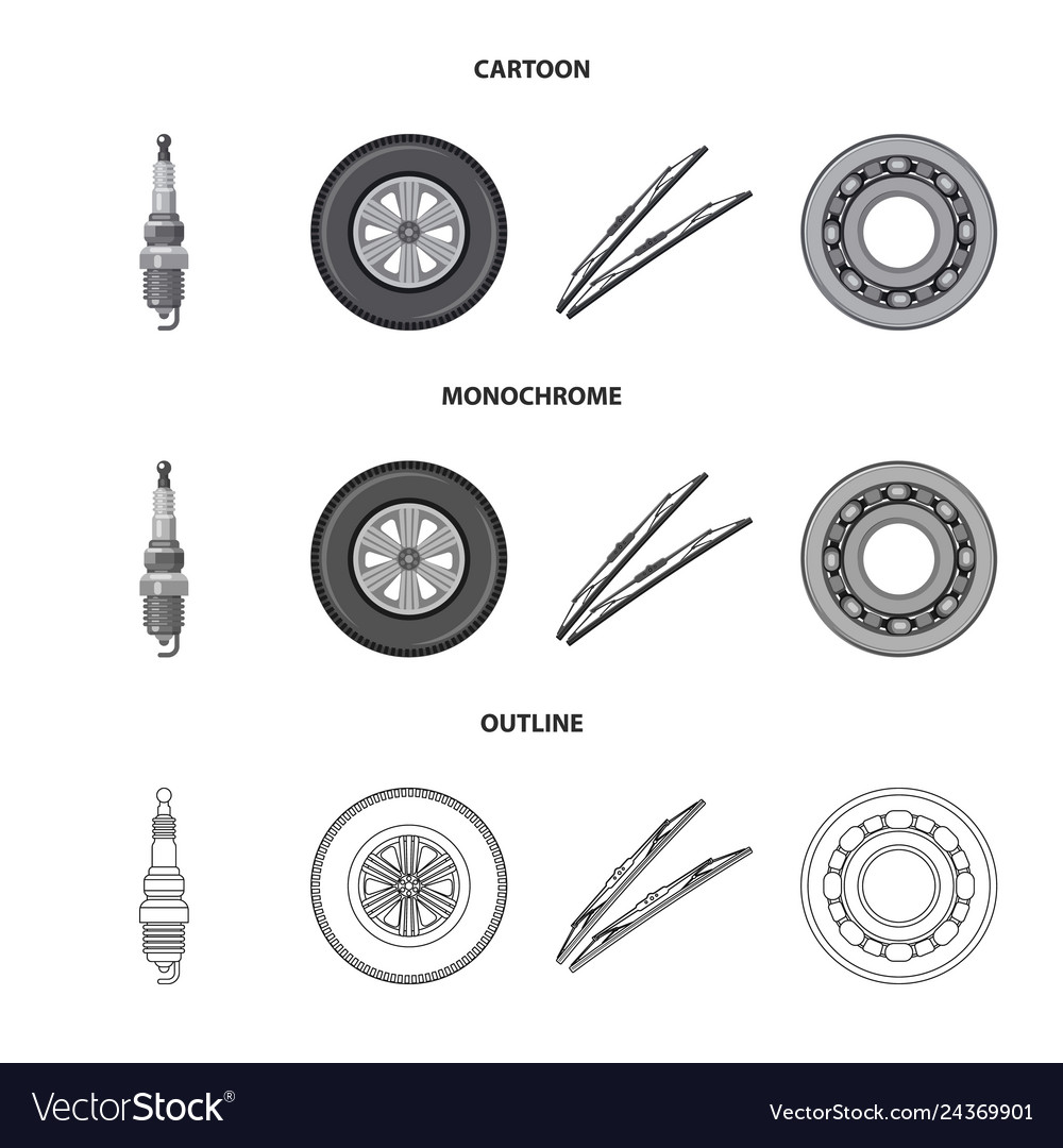 Design of auto and part symbol set Vector Image Design of auto and part symbol set
