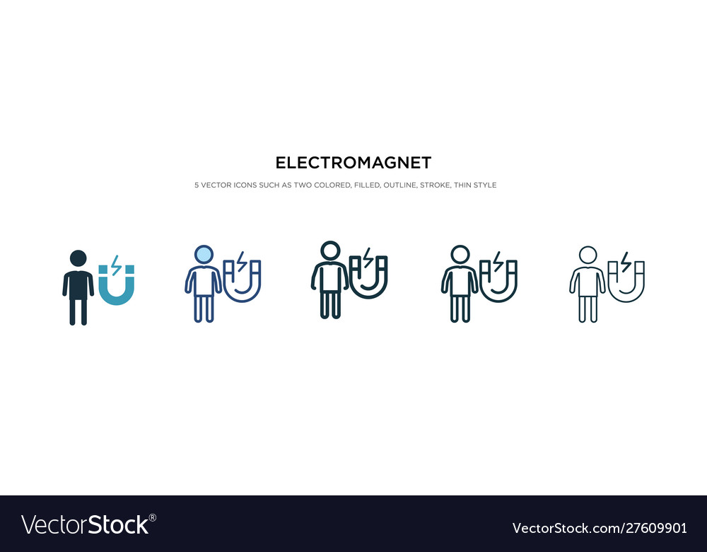 Electromagnet icon in different style two vector image Electromagnet icon in different style two