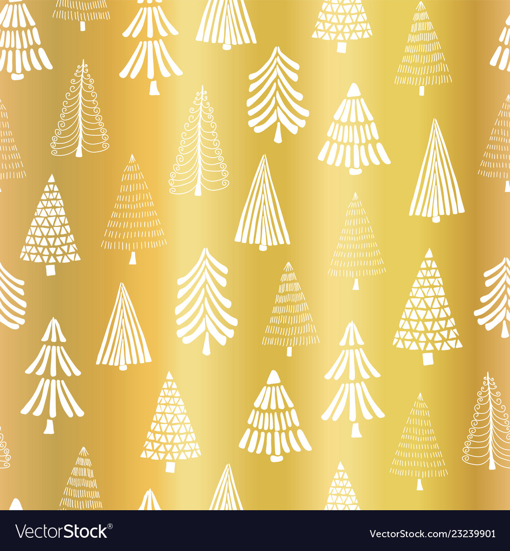 Gold Foil Christmas Tree Pattern