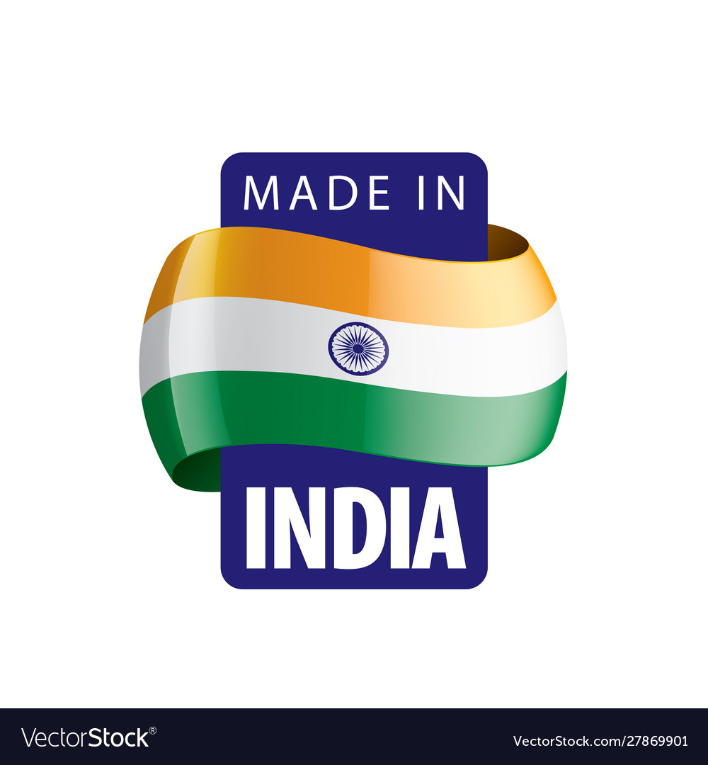 India flag on a white Royalty Free Vector Image