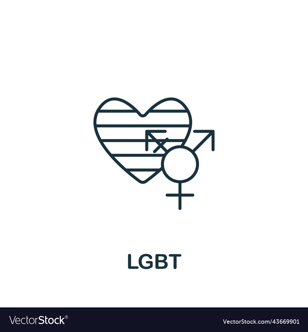 Lgbt icon line simple for templates web