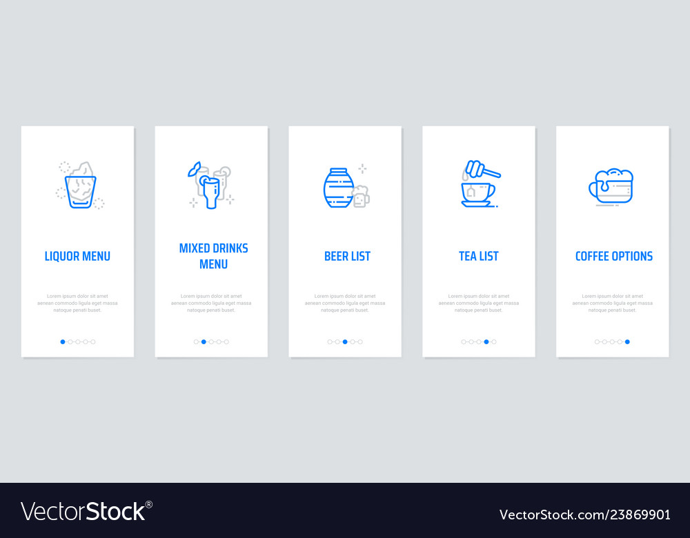 Liquor menu mixed drinks beer list Royalty Free Vector Image