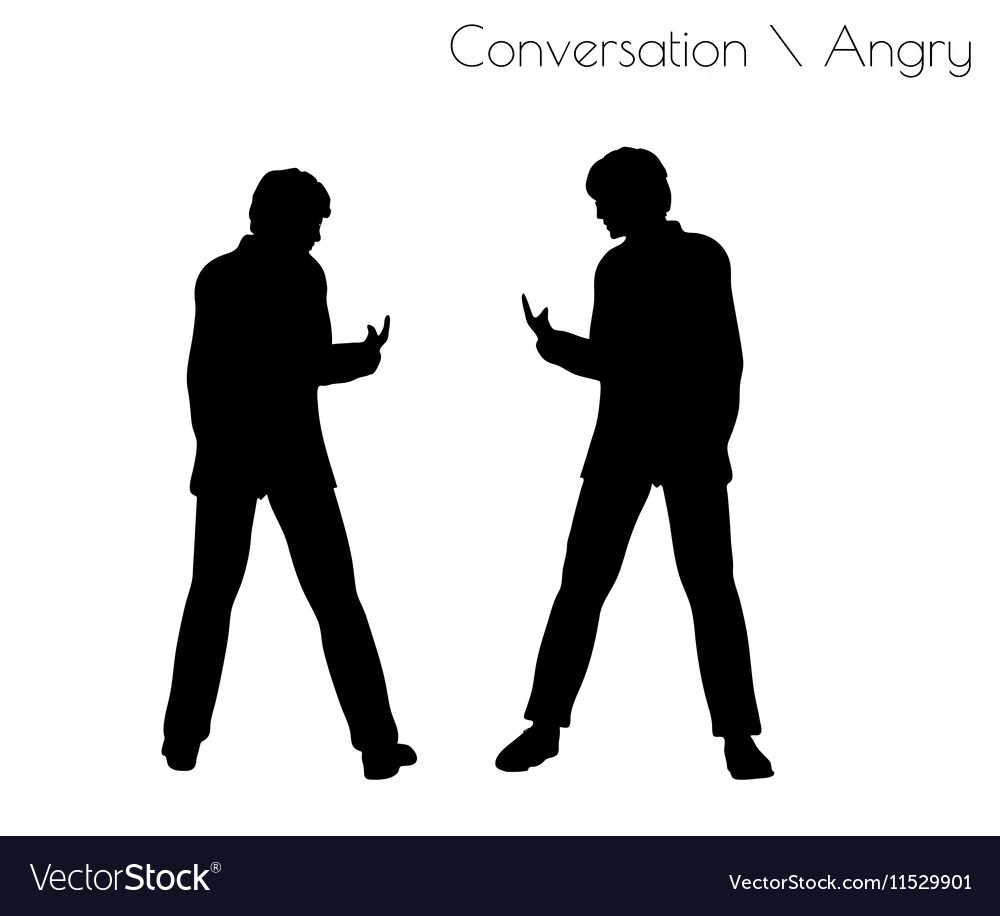 Man in conversation angry pose