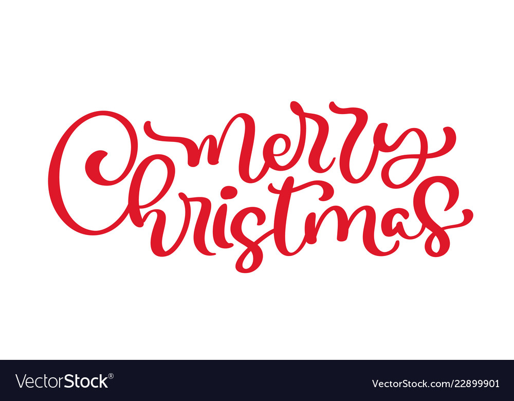 Merry christmas vintage calligraphy lettering