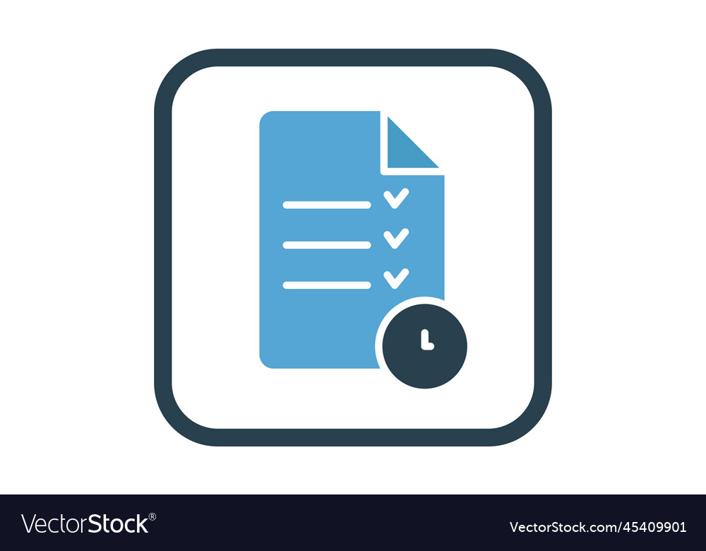 Paper icon with clock suitable for time line vector image Paper icon with clock suitable for time line