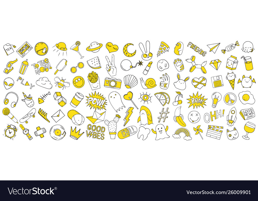 Patch set on white background