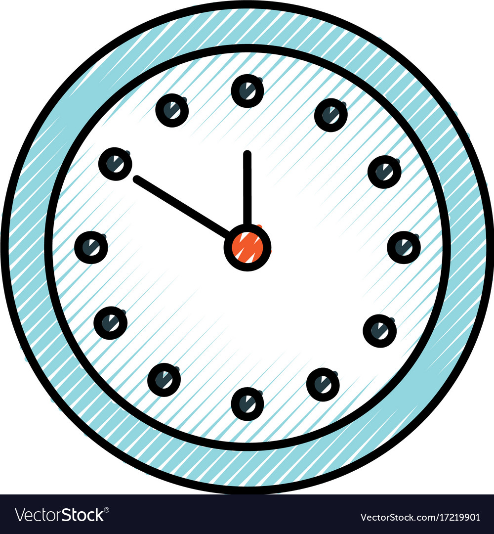 Round clock time minute day timer Royalty Free Vector Image