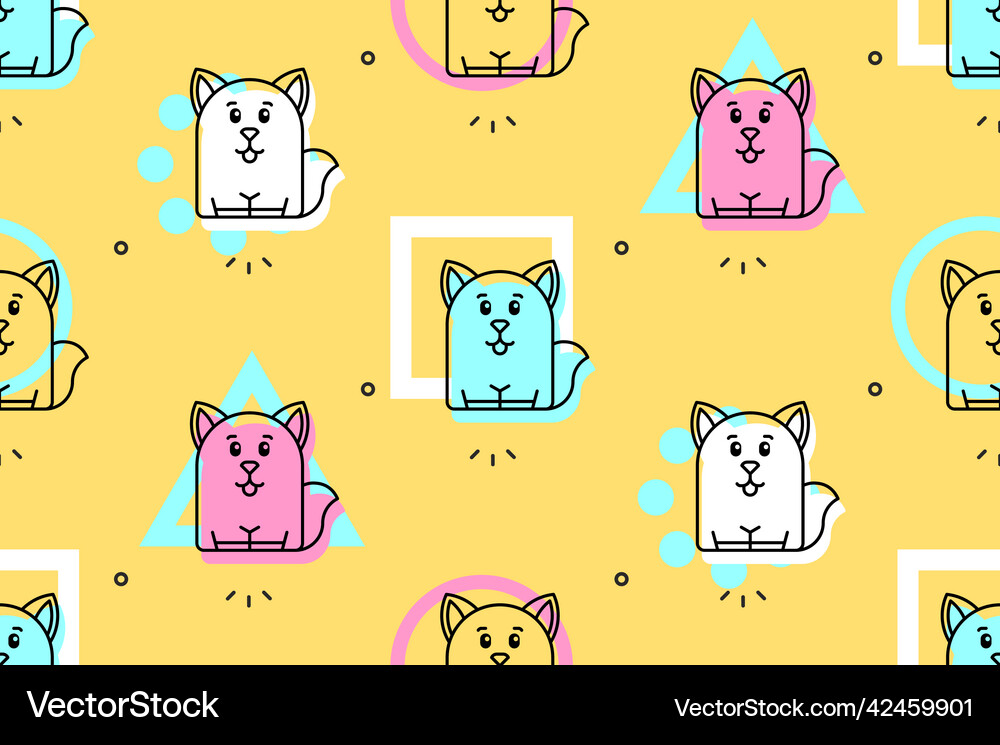 Seamless pattern with dogs Royalty Free Vector Image