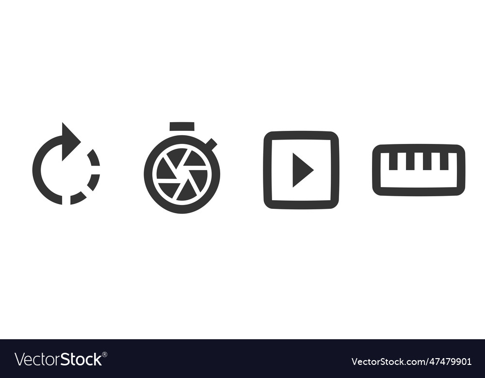 Set of 4 icons image thin line outline Vector Image Set of 4 icons image thin line outline
