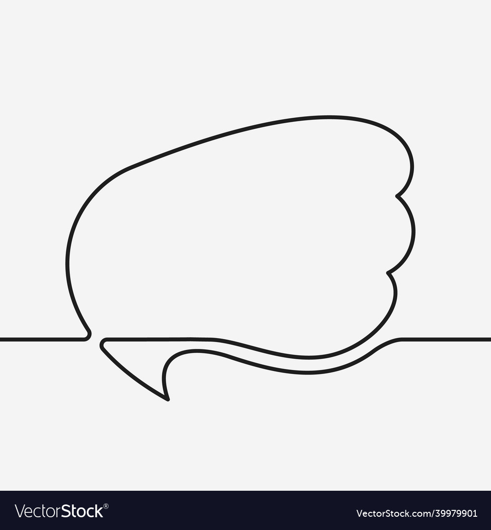Speech bubble continuous line drawing flow liquid
