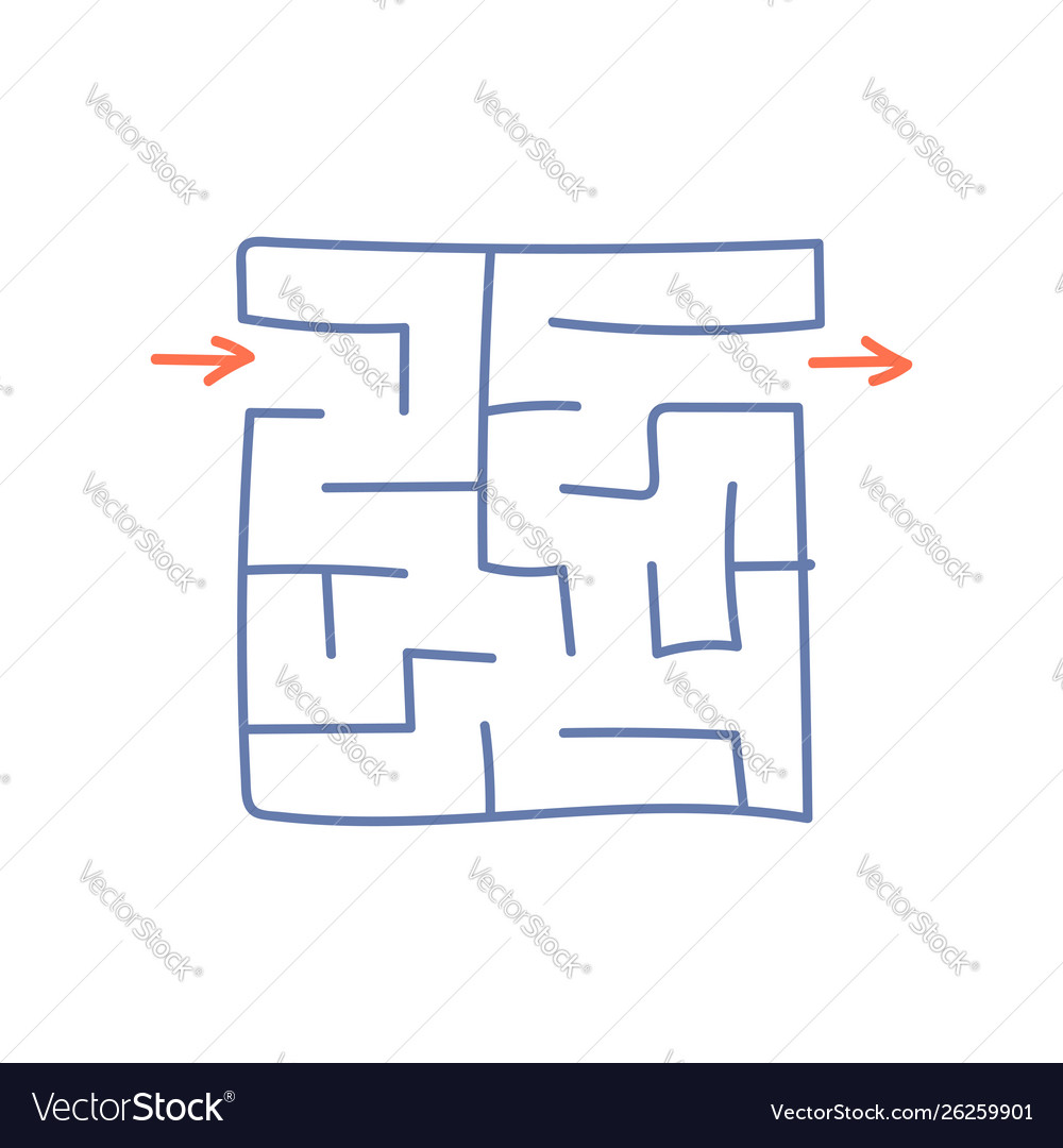 Quadratische Labyrinth Spiel für Kinder Puzzle Kinder vector image Quadratische Labyrinth Spiel für Kinder Puzzle Kinder
