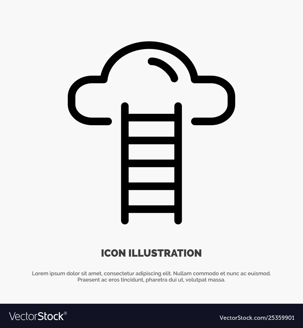 Stair cloud user interface line icon