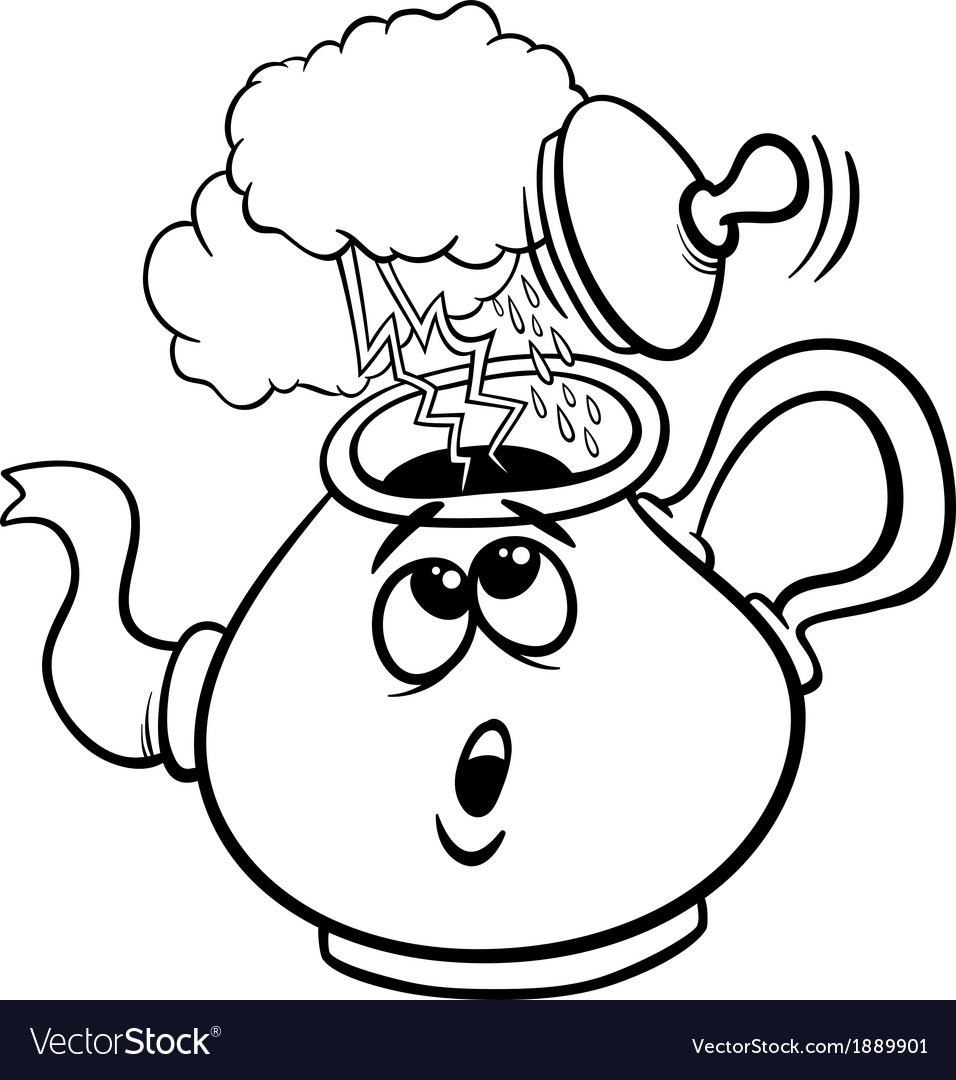 Tempest in a teacup saying cartoon Royalty Free Vector Image