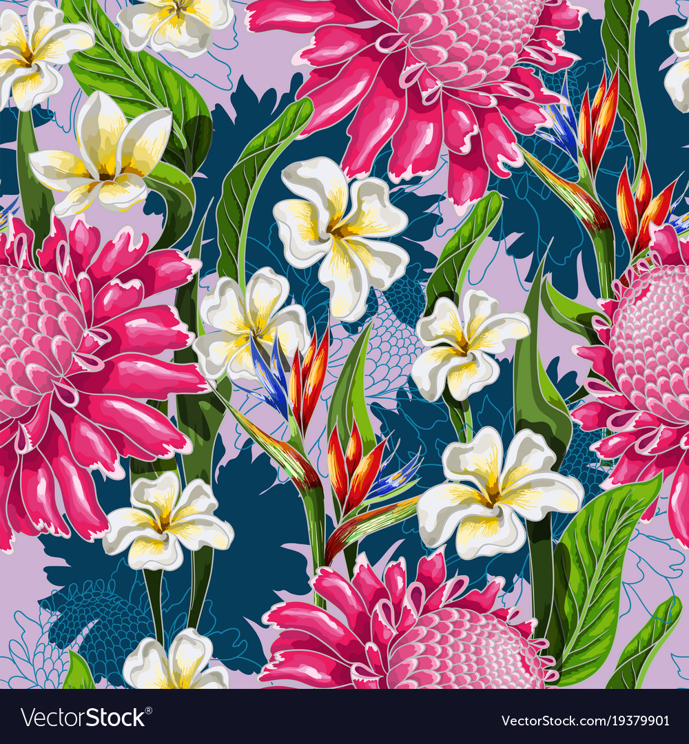 Tropical Floral Seamless Pattern