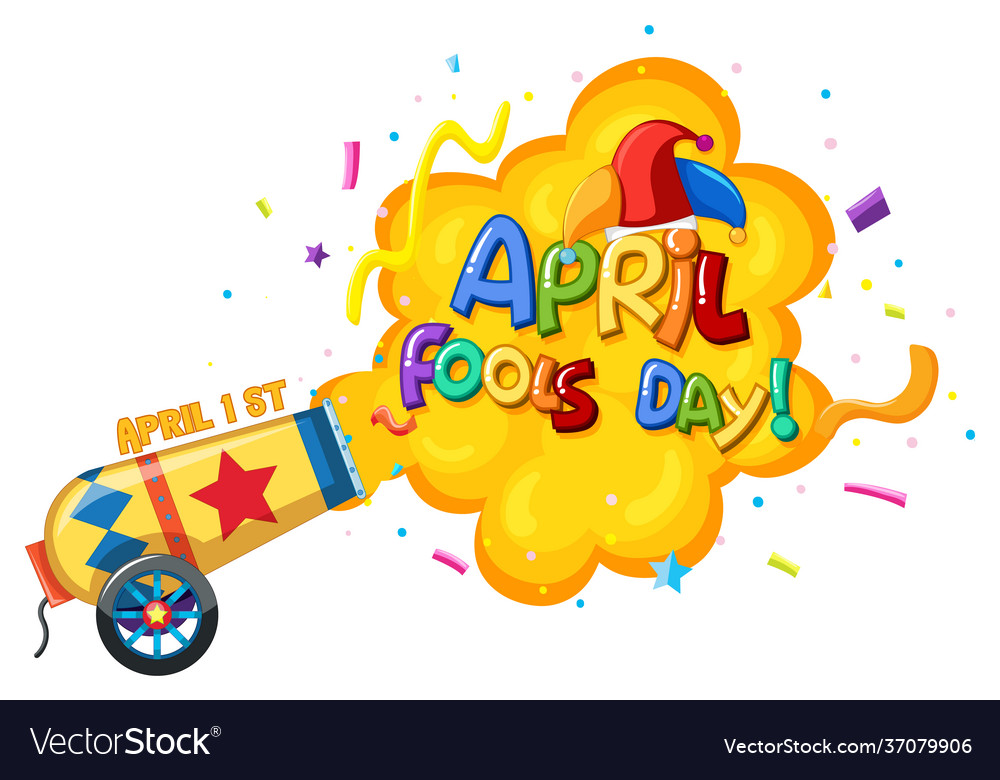 April fools day font logo with jester hat Vector Image