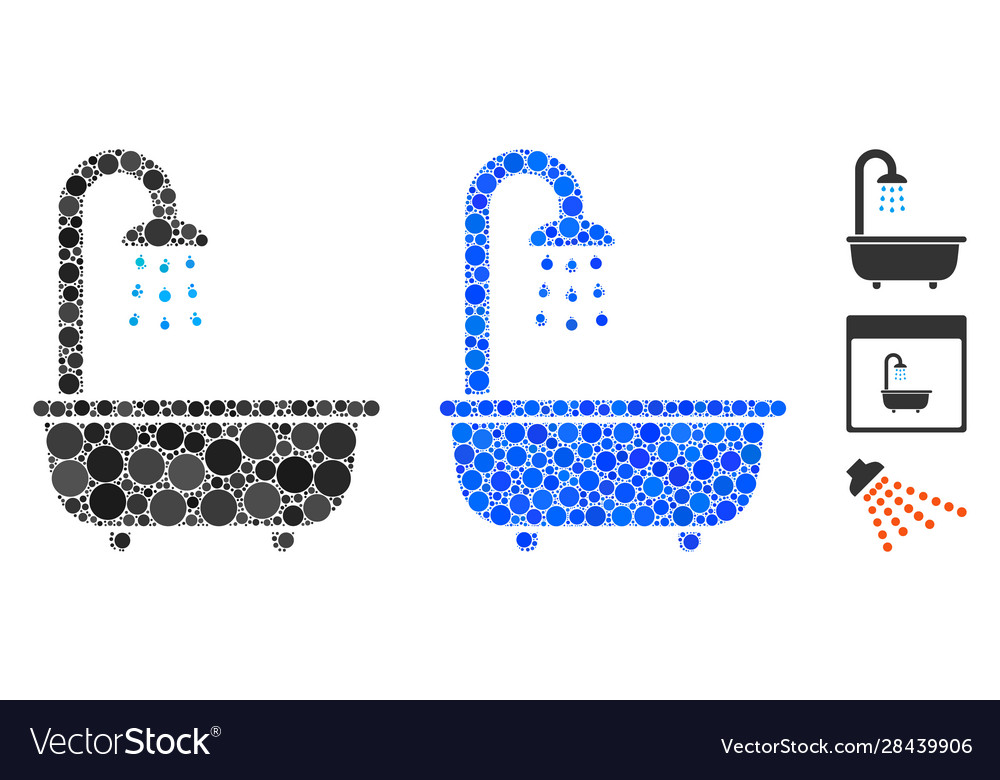 Bath shower composition icon circles