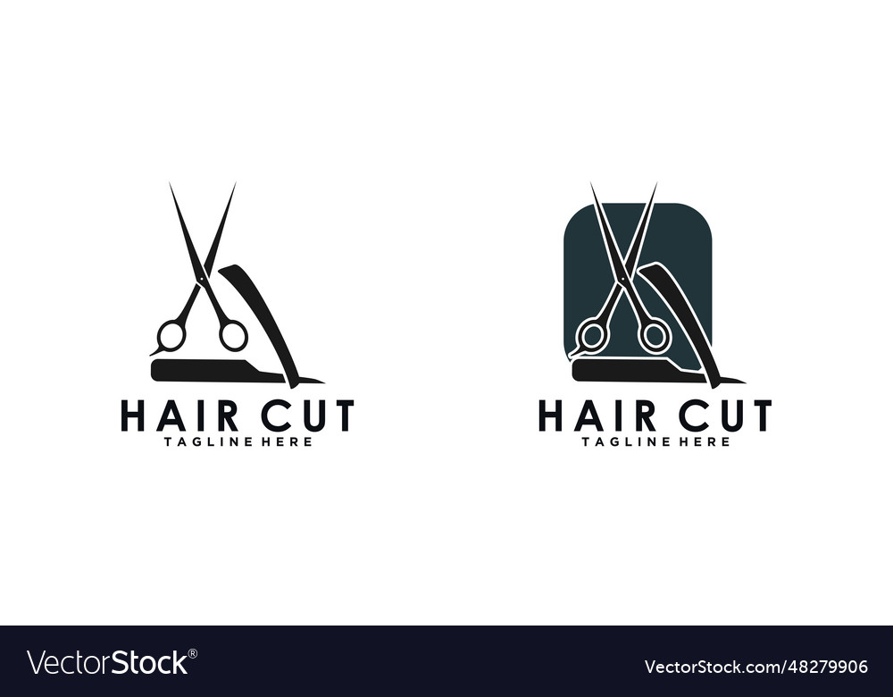 Beauty salon logo design for hair cut Royalty Free Vector