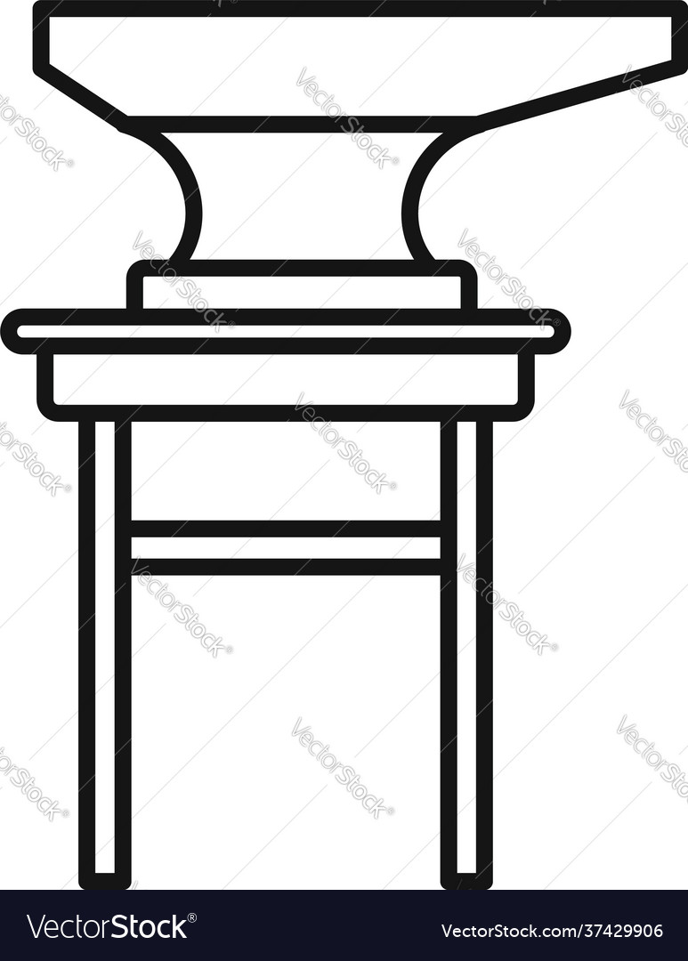 Blacksmith anvil stand icon outline style Vector Image