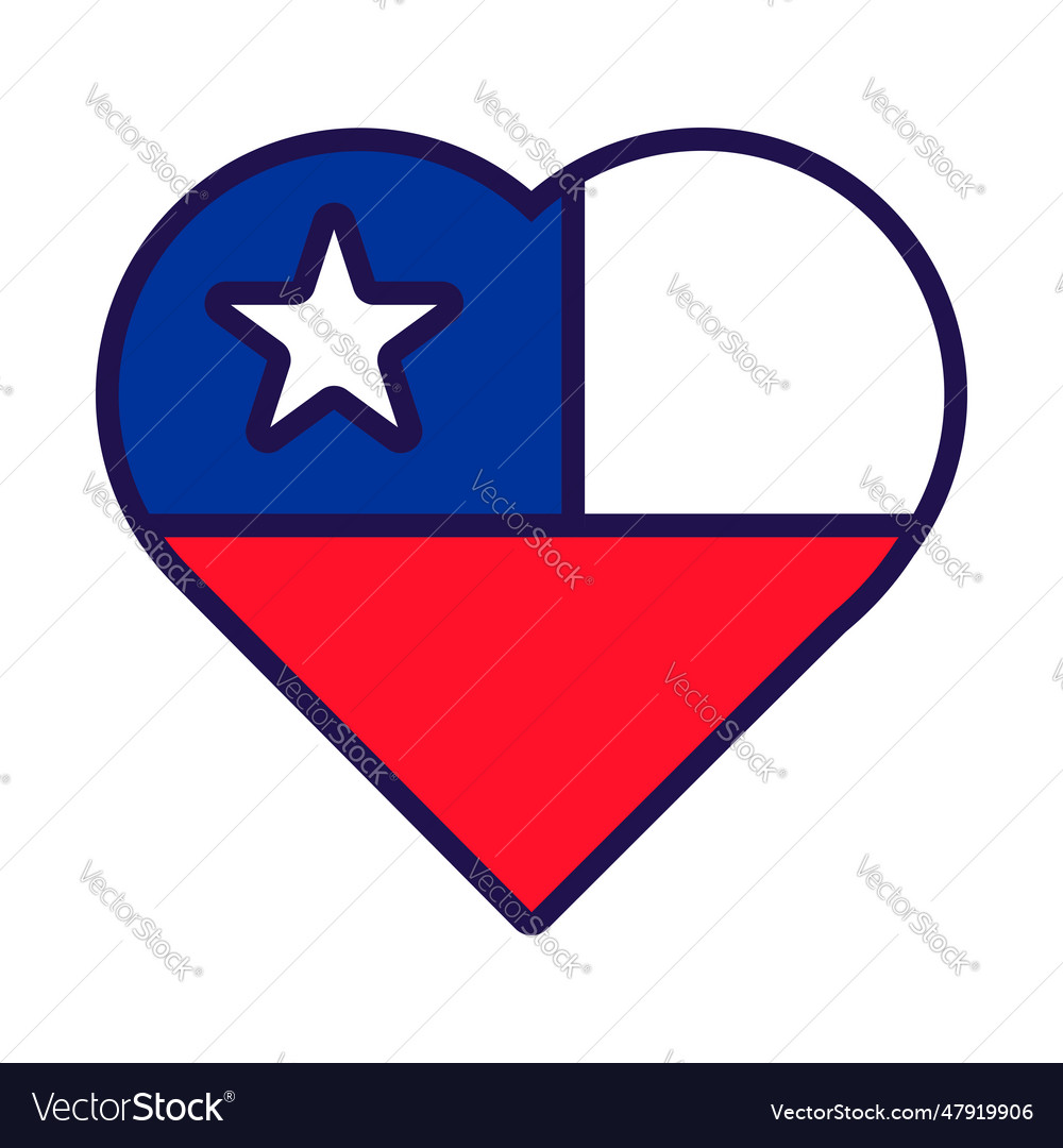 Chile flag festive patriot heart outline icon