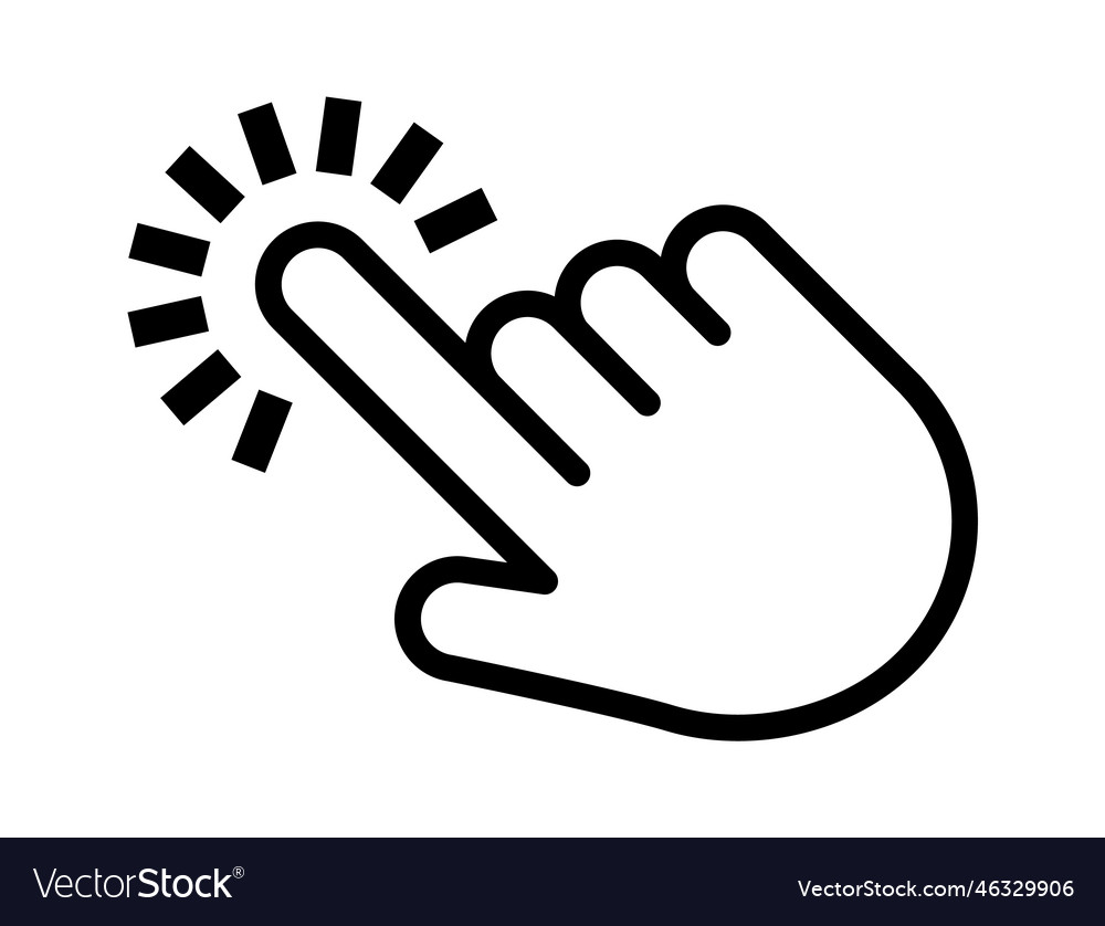 Klicken Sie auf Cursor-Set Computer Zeiger Hand und Pfeil vector image Klicken Sie auf Cursor-Set Computer Zeiger Hand und Pfeil