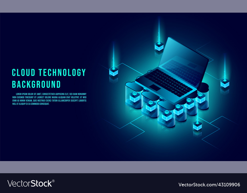 Cloud data storage 3d isometric infographic
