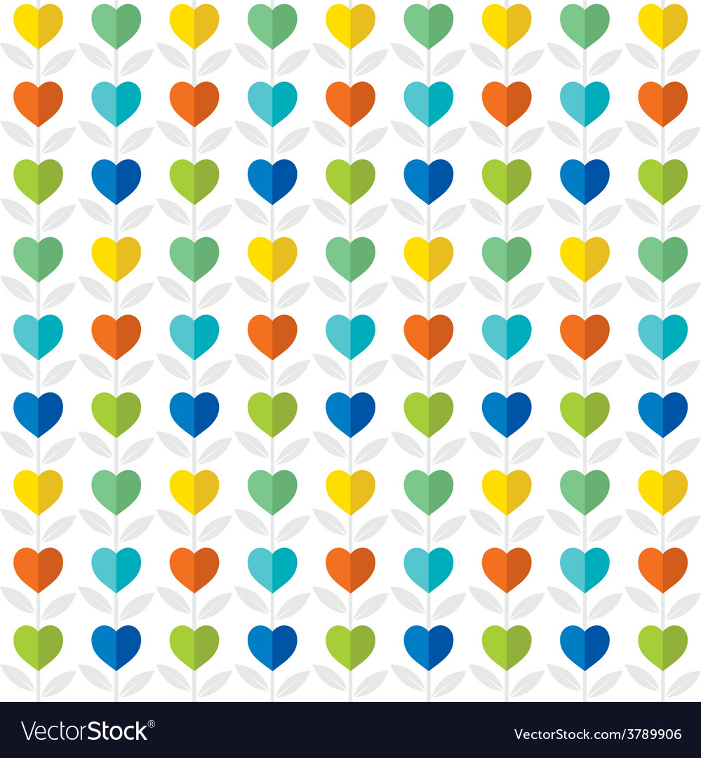 Colorful heart pattern plant background design