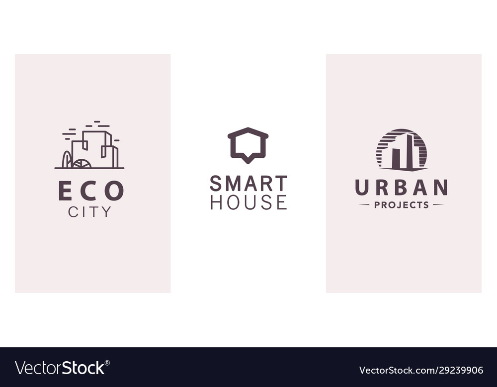 Flat construction company brand design templates