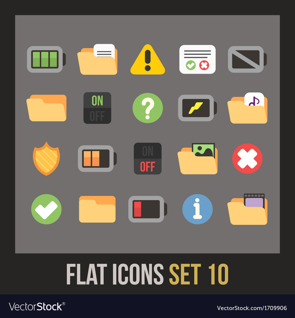 Flat icons set 10 Royalty Free Vector Image - VectorStock