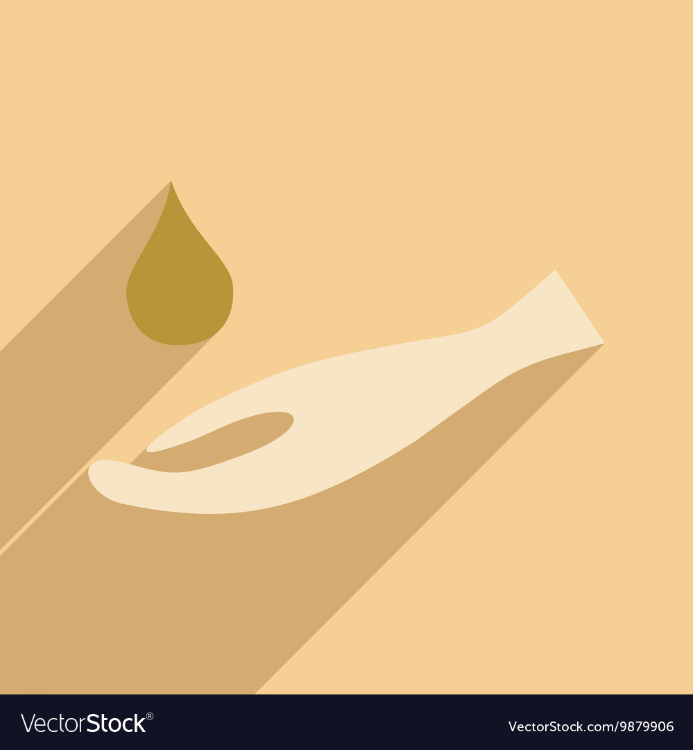 Flat with shadow icon and mobile application hand
