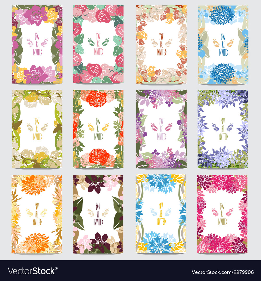 Floral cards set