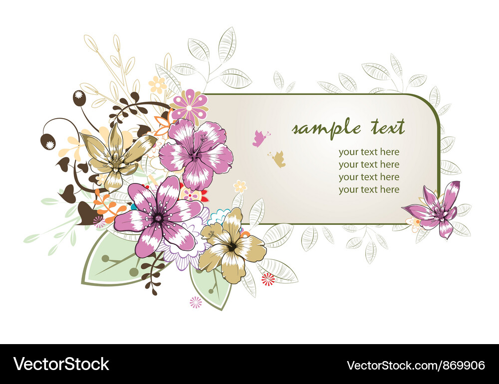 Floral frame Royalty Free Vector Image - VectorStock