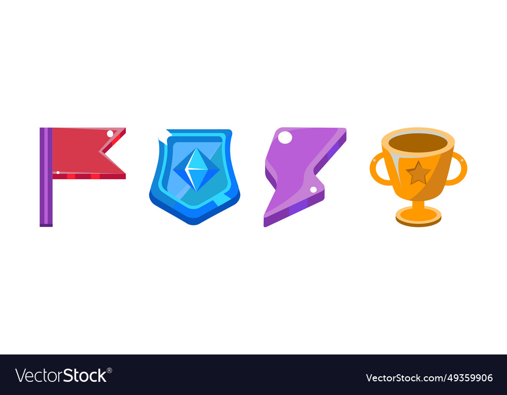 Game interface icon and design element set