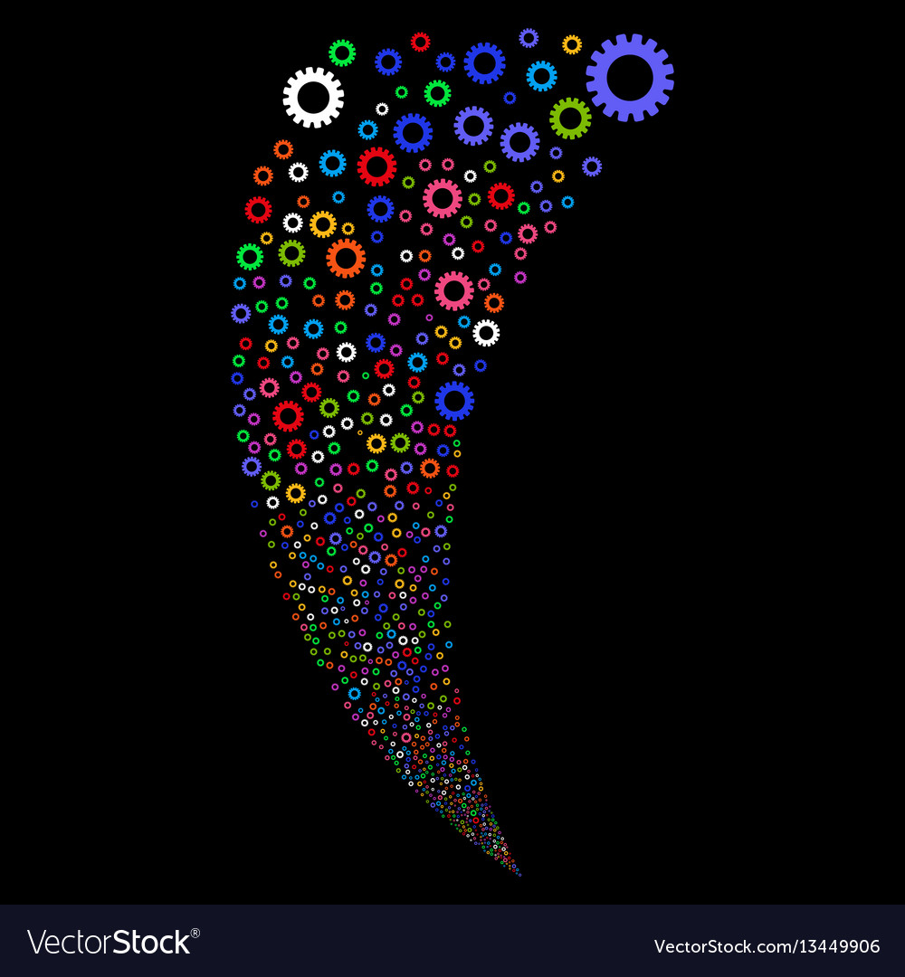 Gear random stream vector image Gear random stream