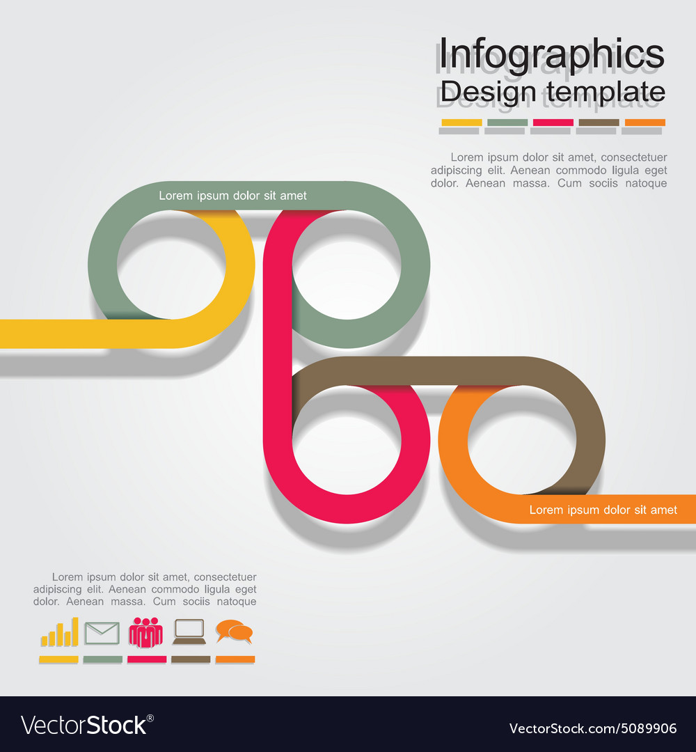 Infographic report template with lines and icons