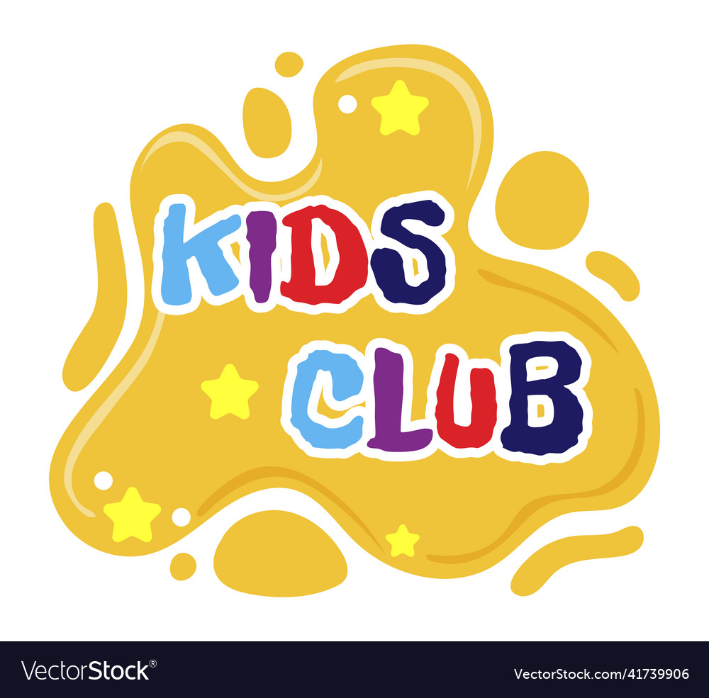 Kids club logo colorful cartoon paint splash