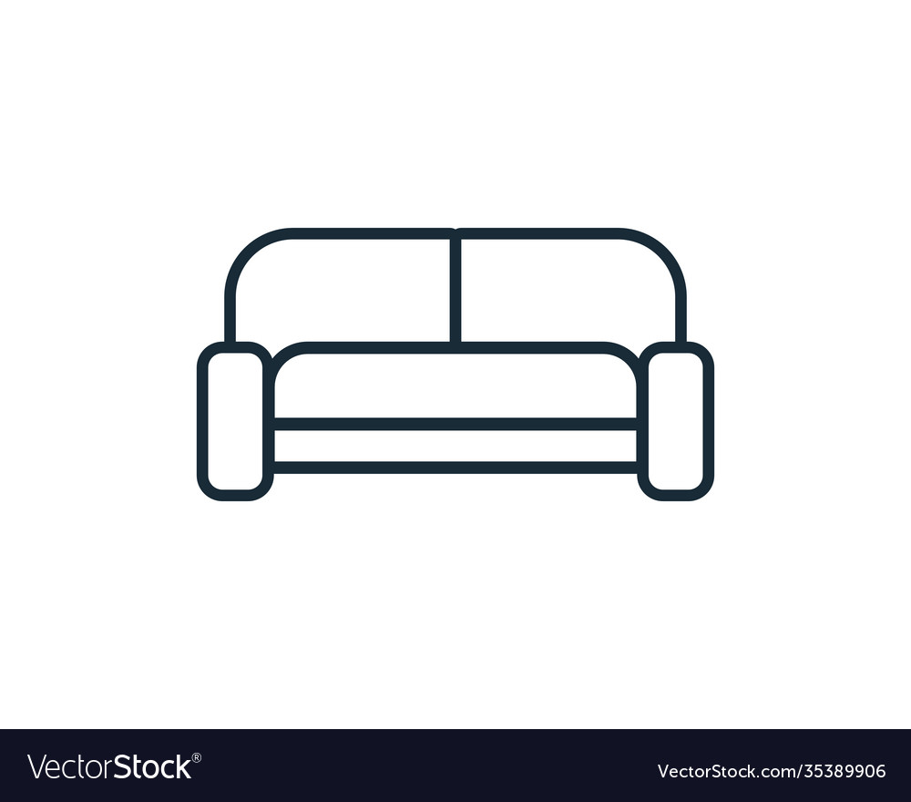 Line art sofa icon logo template design