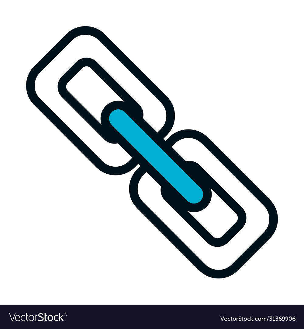 Link chain icon half color line style