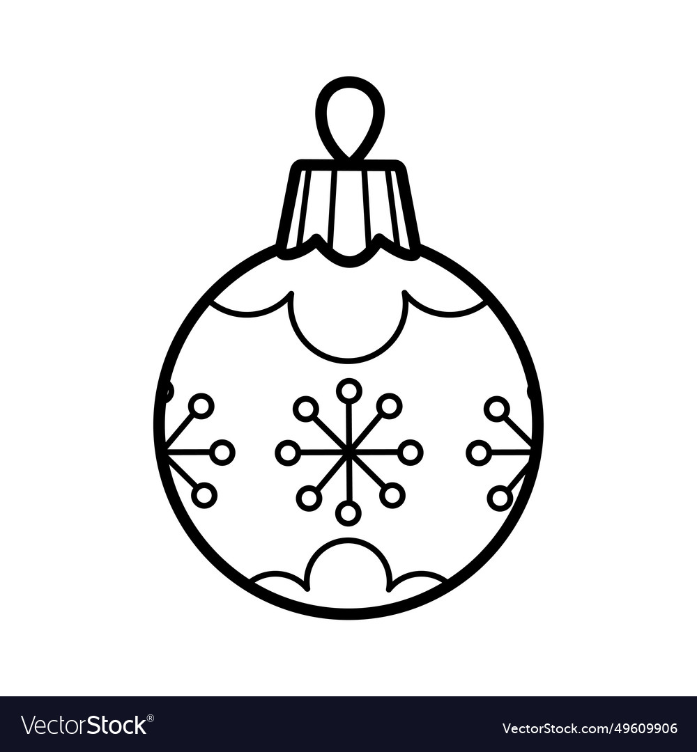 Outline christmas tree ball for kids coloring page