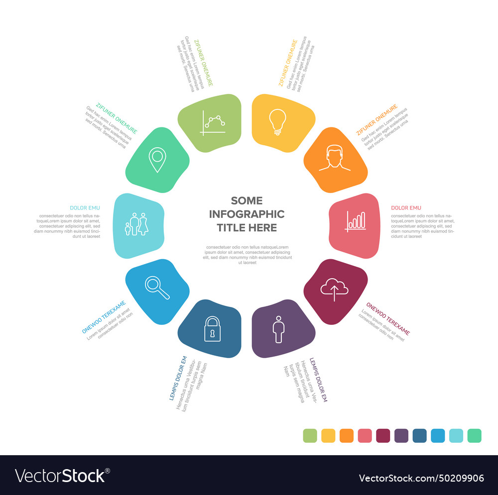 Rainbow color icon elements in circle vector image Rainbow color icon elements in circle
