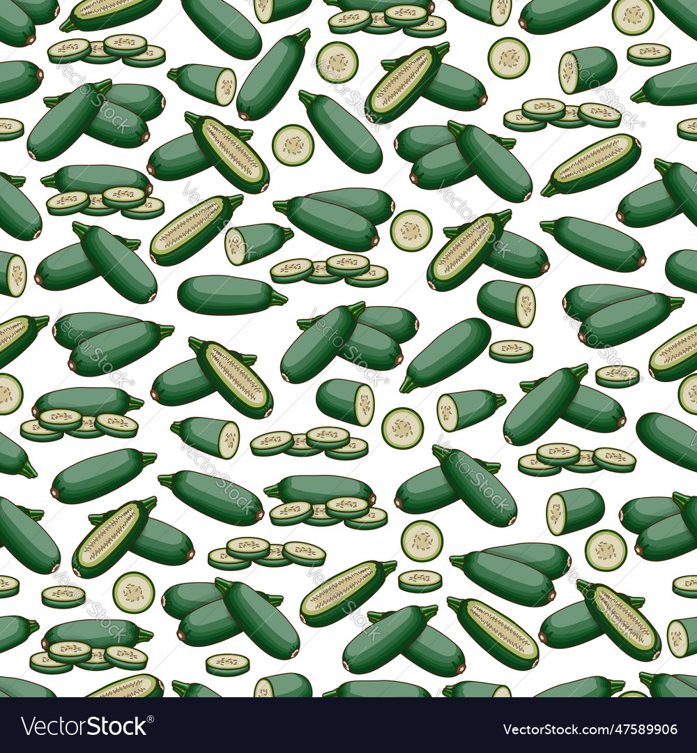 Seamless pattern with cousa or kousa squash